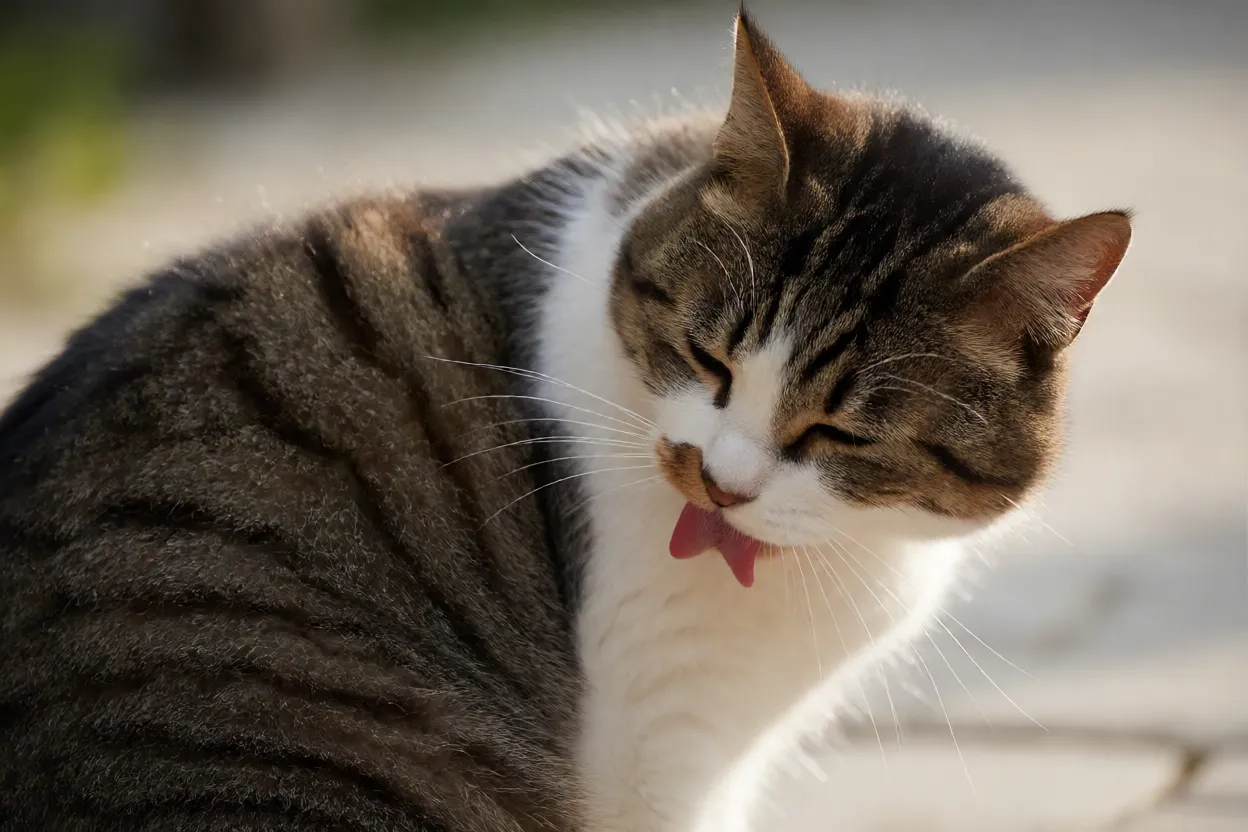 7 Curiosidades Sobre Gatos que Vão Surpreender Você Gato se lambendo em autolimpeza