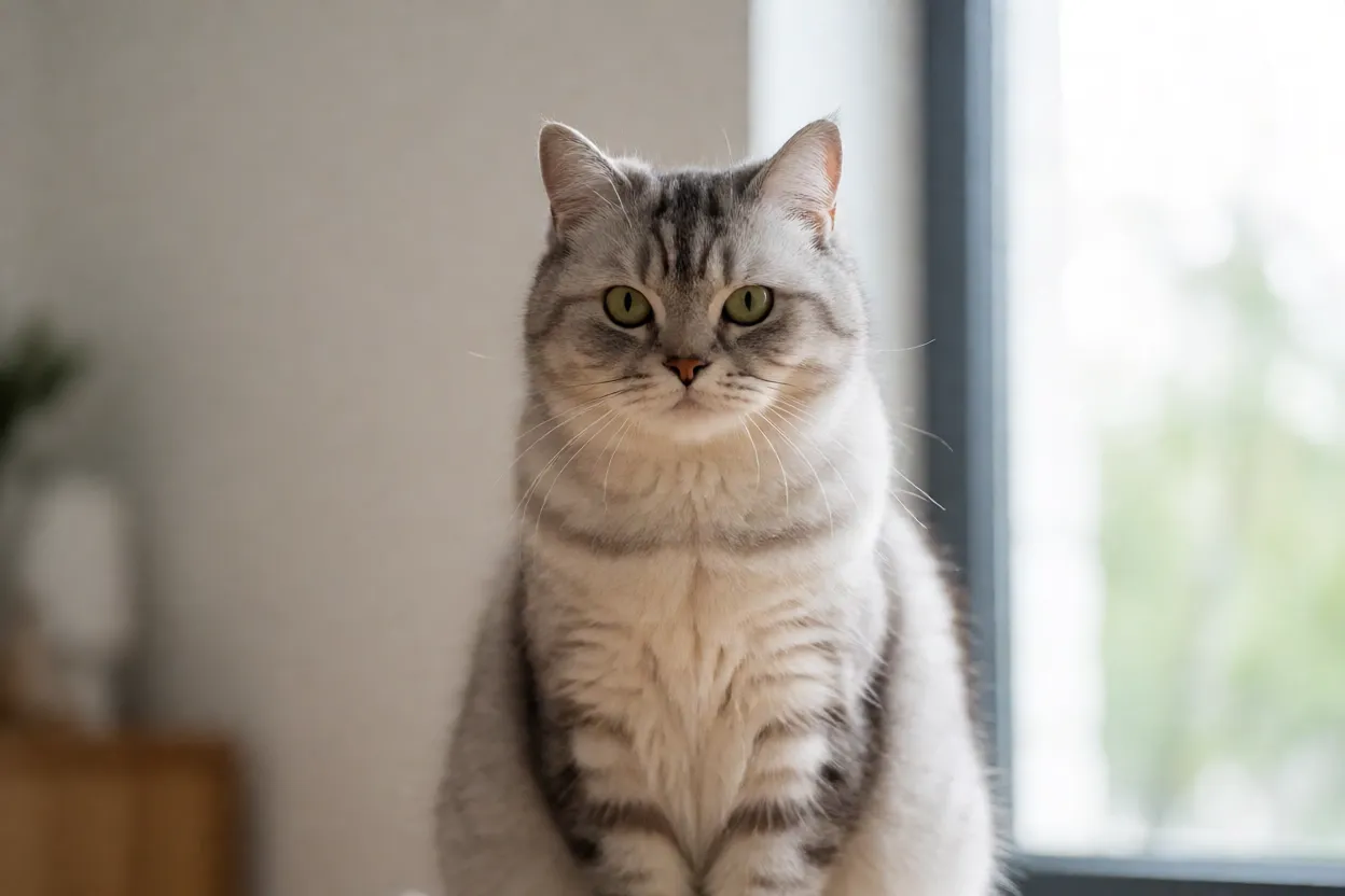 7 Curiosidades Sobre Gatos que Vão Surpreender Você Gato doméstico sentado em ambiente interno com expressão atenta
