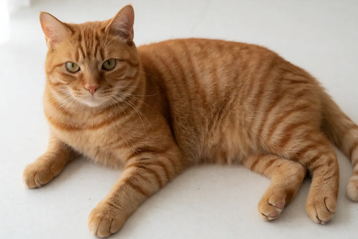 7 Curiosidades Sobre Gatos que Vão Surpreender Você Gato laranja deitado em superfície clara