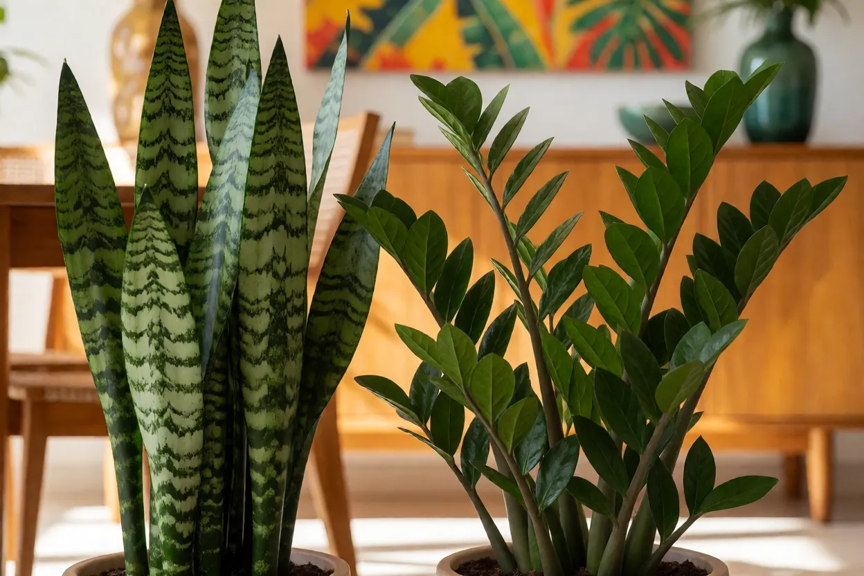 Plantas de interior f&aacute;ceis como espada-de-s&atilde;o-jorge e zamioculcas