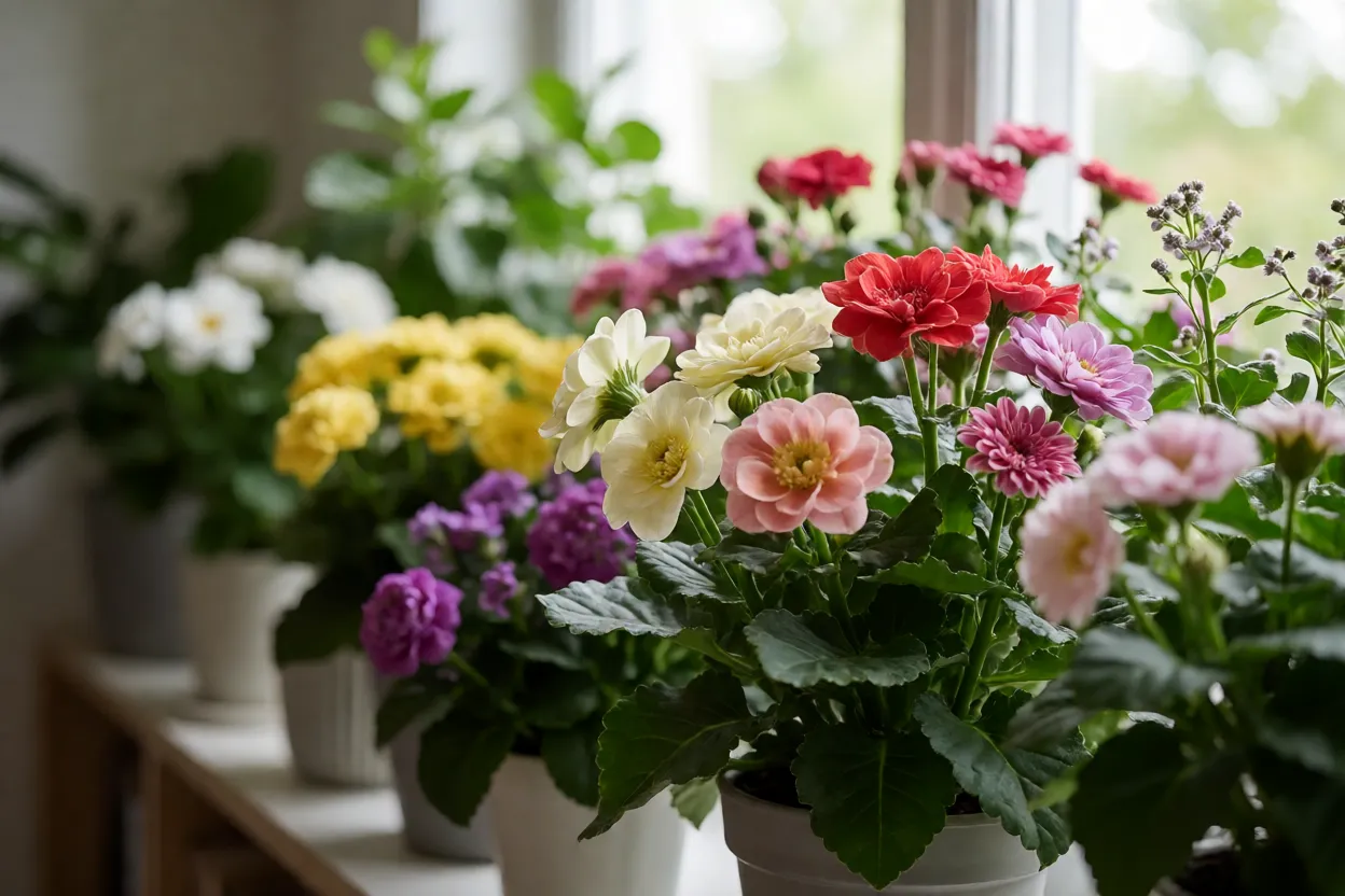 7 plantas floridas para interiores que vão alegrar sua casa Plantas floridas de interior recebendo cuidados em diferentes estações