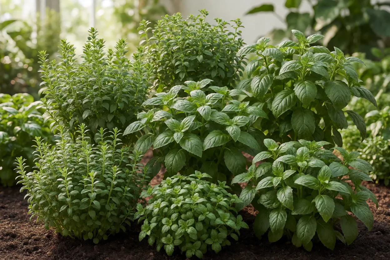 Sete plantas arom&aacute;ticas organizadas por facilidade de manuten&ccedil;&atilde;o
