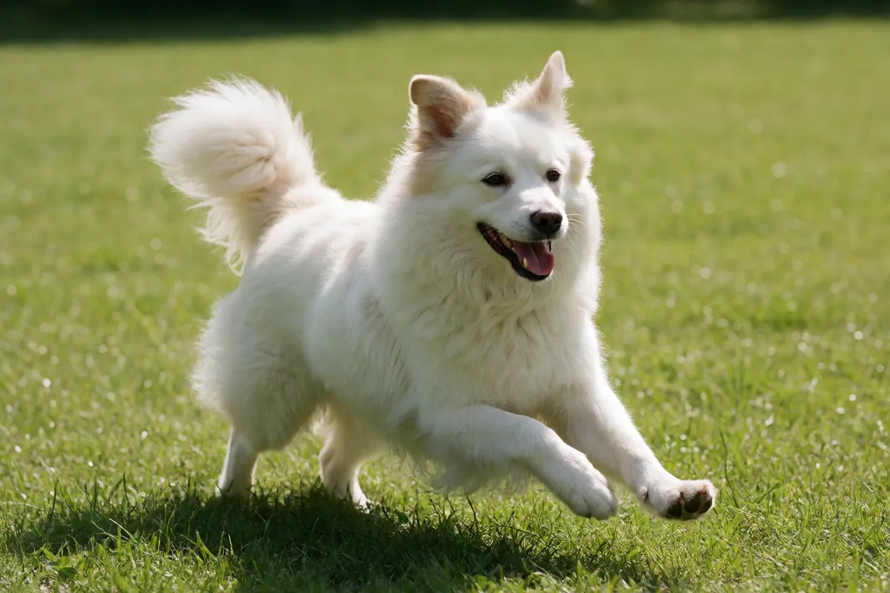7 Raças de Cachorro Brancas que Chamam a Atenção Cachorro branco correndo e brincando ao ar livre