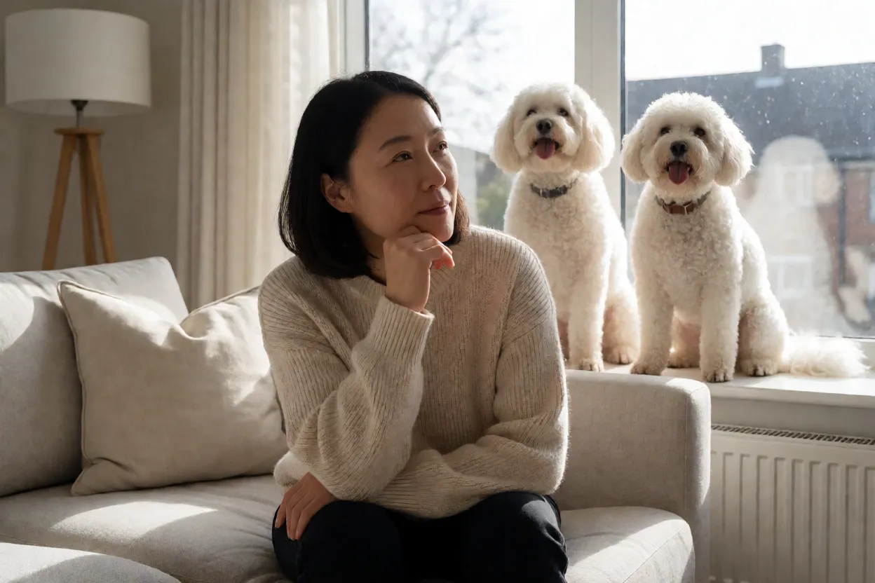 7 Raças de Cachorro Brancas que Chamam a Atenção Tutor escolhendo cachorro branco com atenção aos cuidados