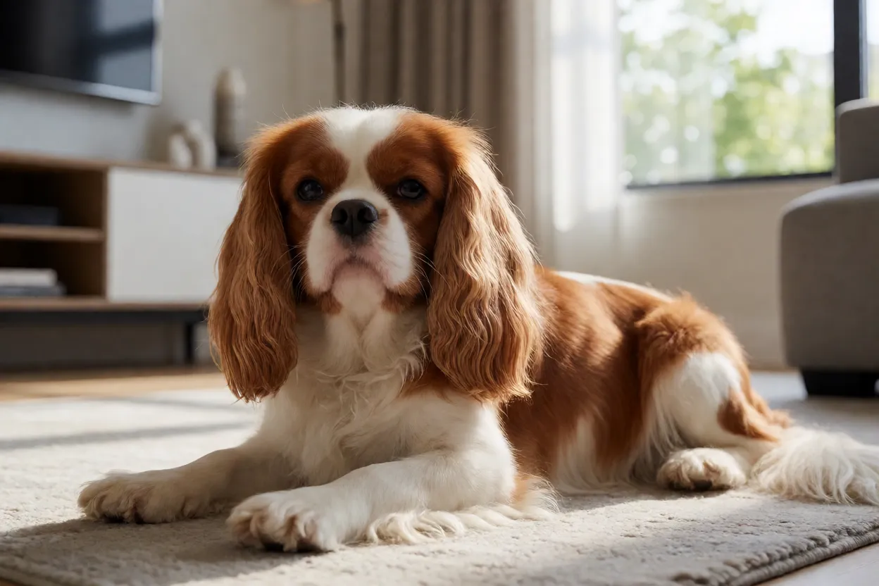 Cachorro pequeno em apartamento moderno