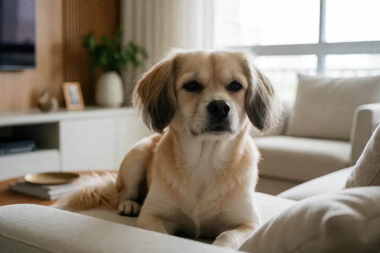 7 Raças de Cachorro Pequenas que Latem Pouco Cachorro pequeno quieto em apartamento moderno