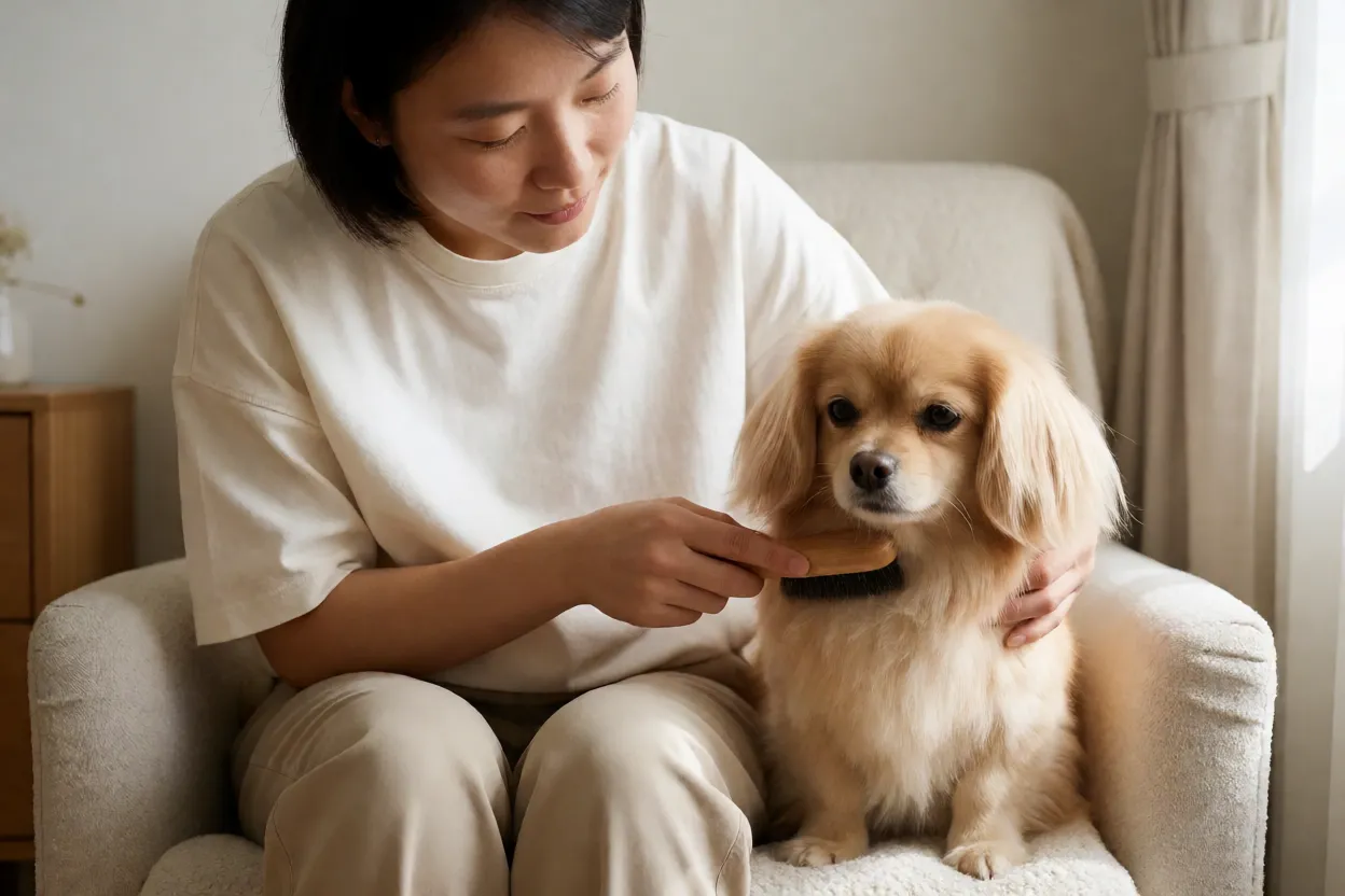7 Raças de Cachorro Pequenas que Latem Pouco Escovação de pelagem de raças pequenas quietas