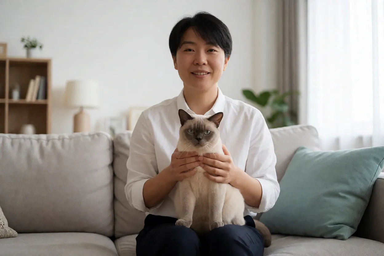 7 Raças de Gatos mais Falantes que Adoram Miar Gato burmês em colo de pessoa