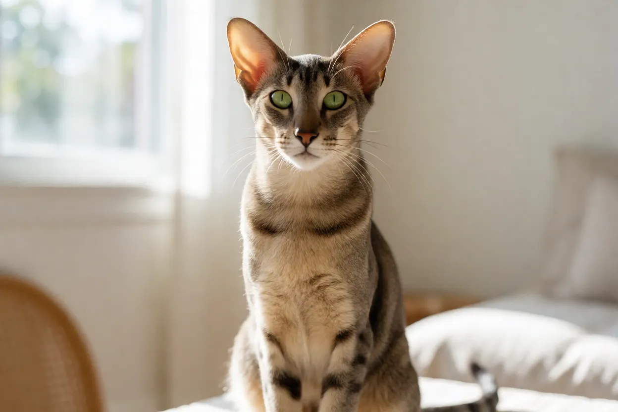 7 Raças de Gatos mais Falantes que Adoram Miar Oriental Shorthair de pelagem colorida