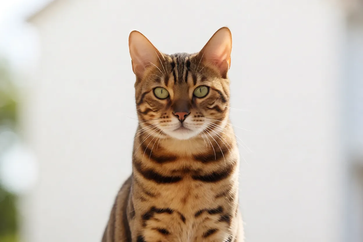 7 Raças de Gatos mais Falantes que Adoram Miar Gato bengal com pelagem manchada