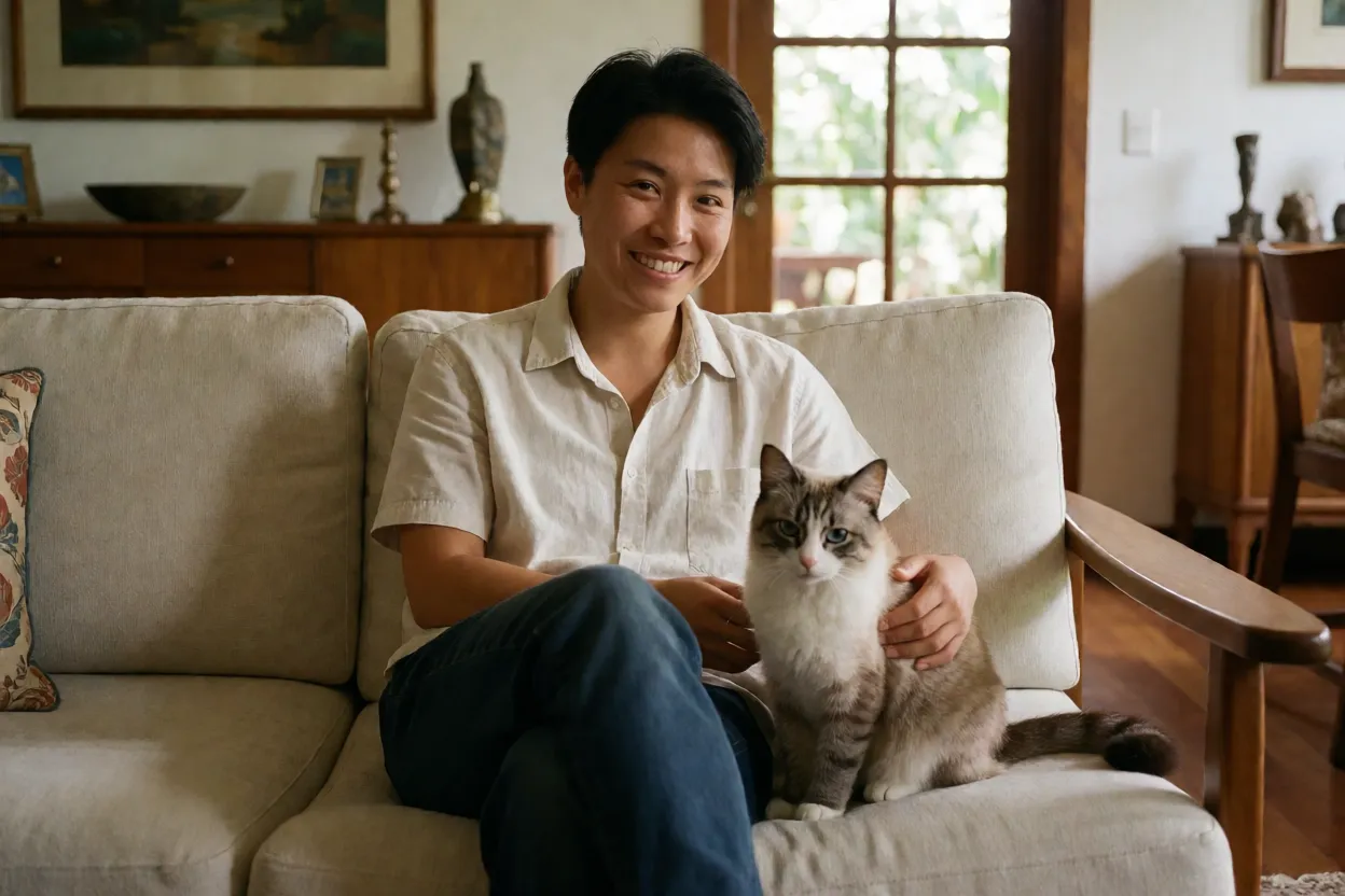 7 Raças de Gatos Raras que Muita Gente Não Sabe que Existe Pessoa feliz com gato de raça rara