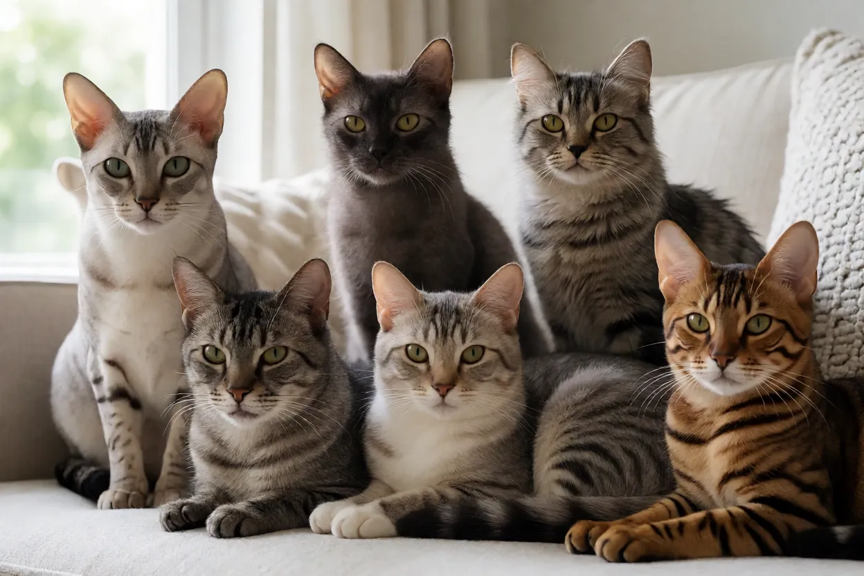 7 Raças de Gatos Raras que Muita Gente Não Sabe que Existe Grupo de gatos de raças raras em ambiente natural
