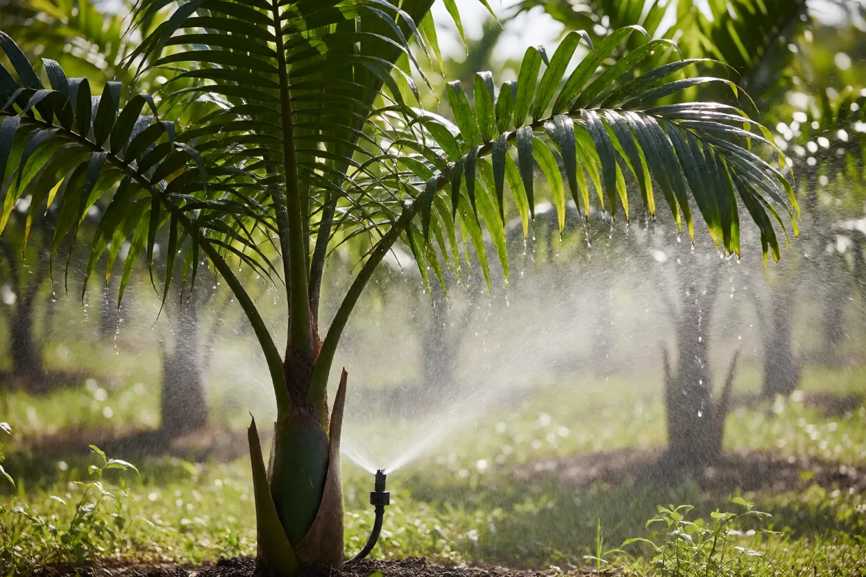Irriga&ccedil;&atilde;o por microaspers&atilde;o em plantio de a&ccedil;aizeiros