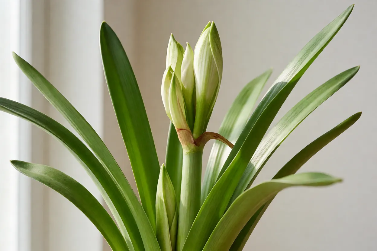 Folhas e bulbo de a&ccedil;ucena saud&aacute;veis ap&oacute;s flora&ccedil;&atilde;o