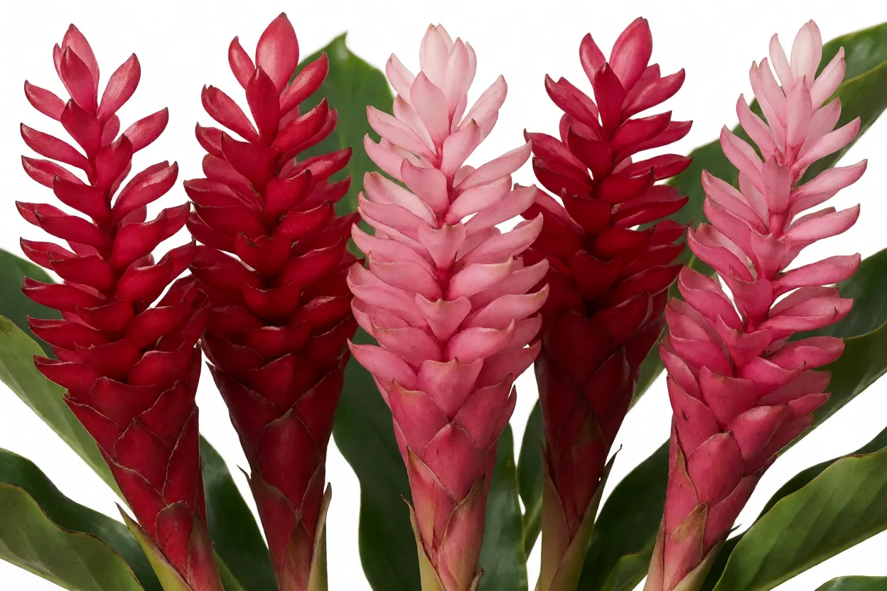 Alpínia-vermelha: características, floração, crescimento e como cultivar Alpínias de diferentes cultivares com brácteas vermelhas e rosadas