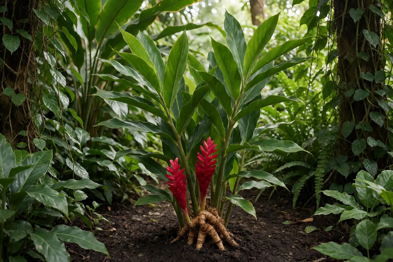 Alpínia-vermelha: características, floração, crescimento e como cultivar Alpínia-vermelha em jardim tropical abrigado do vento