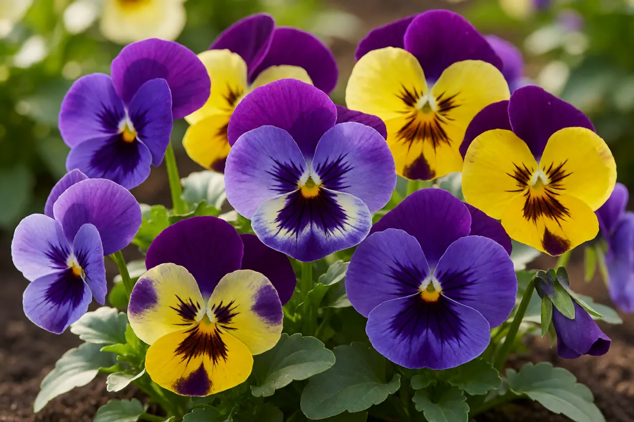 Amor-perfeitos em diversas cores: roxo, amarelo, branco e bicolores