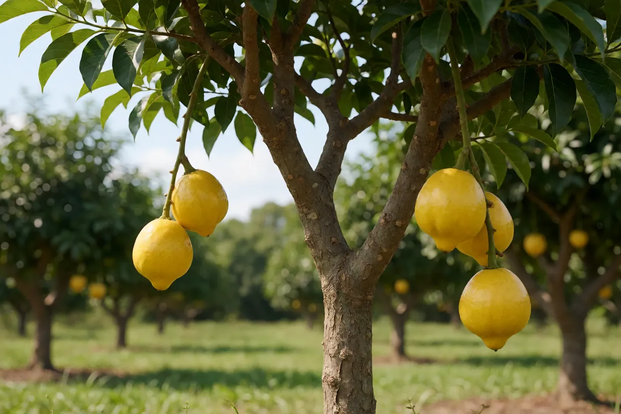 Árvore de araticum-mirim carregada de frutos amarelos maduros