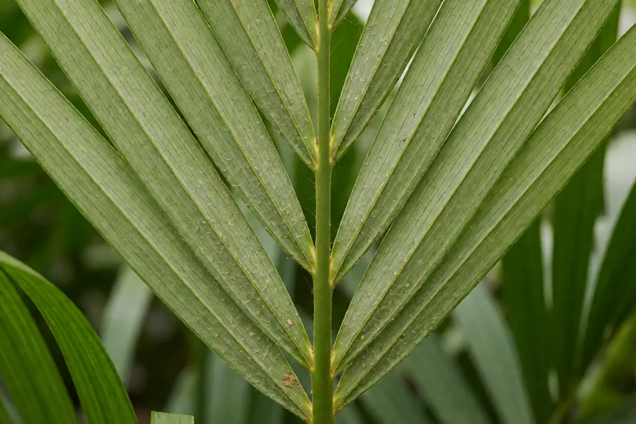 Inspe&ccedil;&atilde;o da face inferior das folhas da areca para &aacute;caros