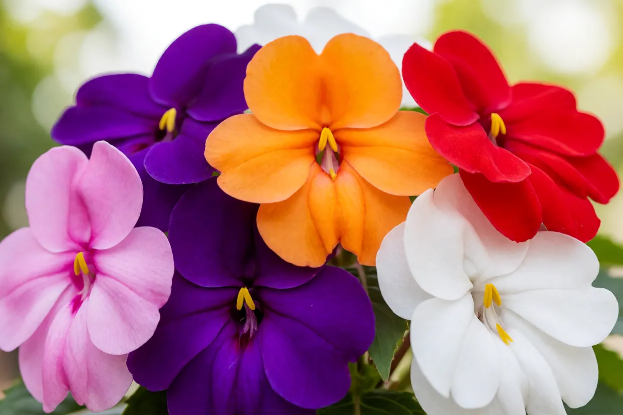 Variações de cores do beijo-de-frade rosa roxo laranja vermelho e branco