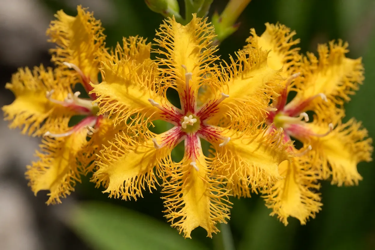 Close-up das flores amarelas do botão-de-ouro Galphimia gracilis
