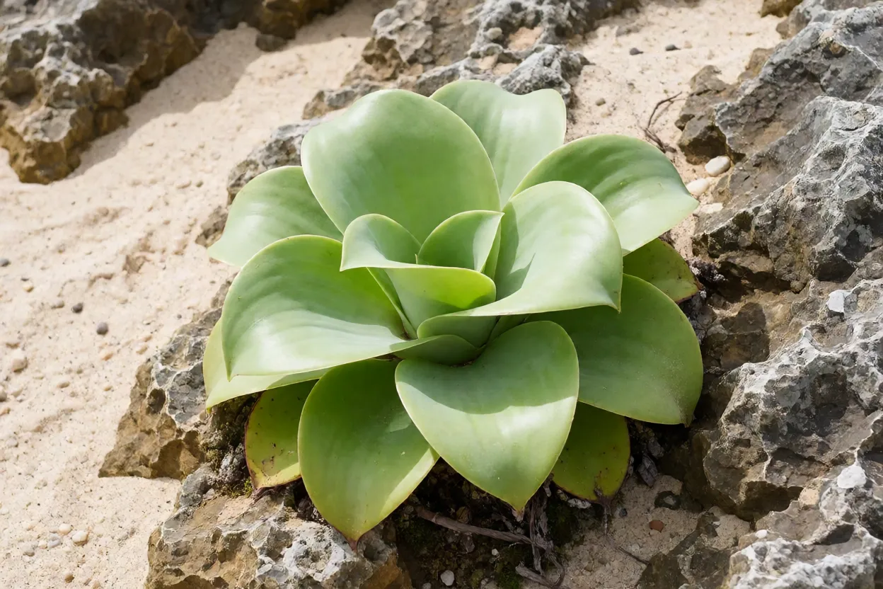 Brocchinia reducta adulta com roseta em forma de funil sobre rocha de tepui
