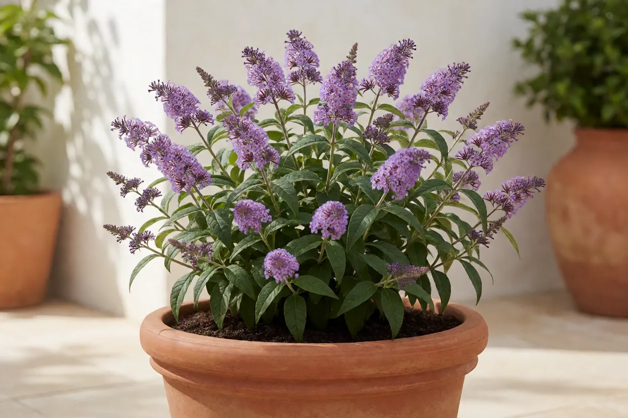 Buddleia an&atilde; cultivada em vaso grande