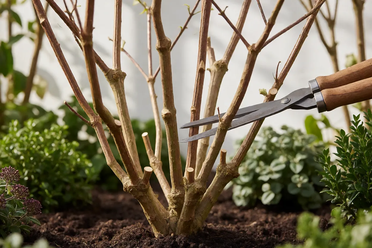 Poda de renova&ccedil;&atilde;o em Buddleia no final do inverno