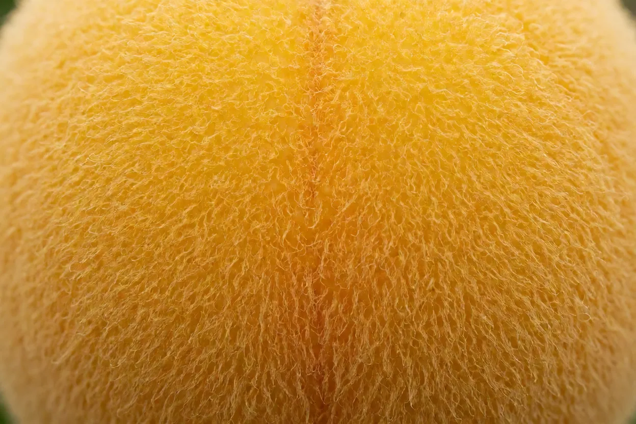 Close-up da casca da cabeluda mostrando pelos finos aveludados