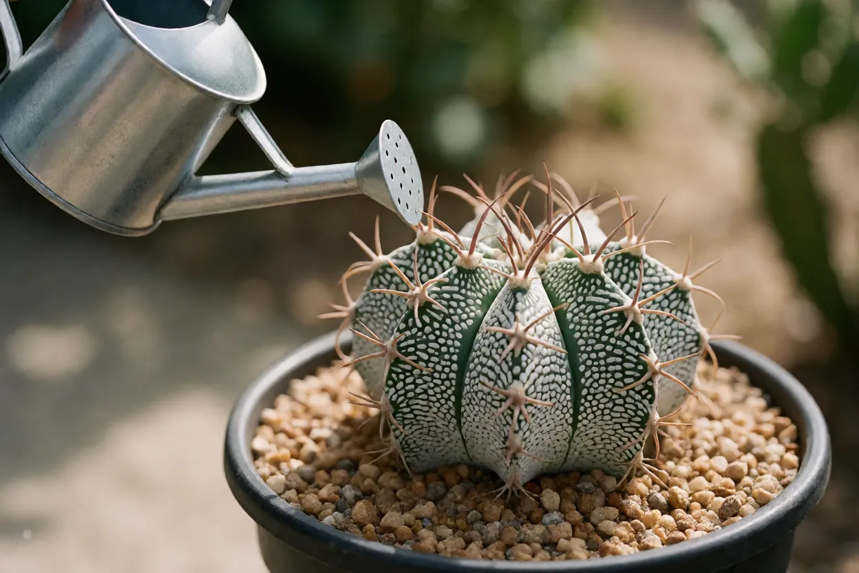 Cacto-estrela: formato das flores, características e como cultivar Rega do cacto-estrela diretamente no substrato mineral