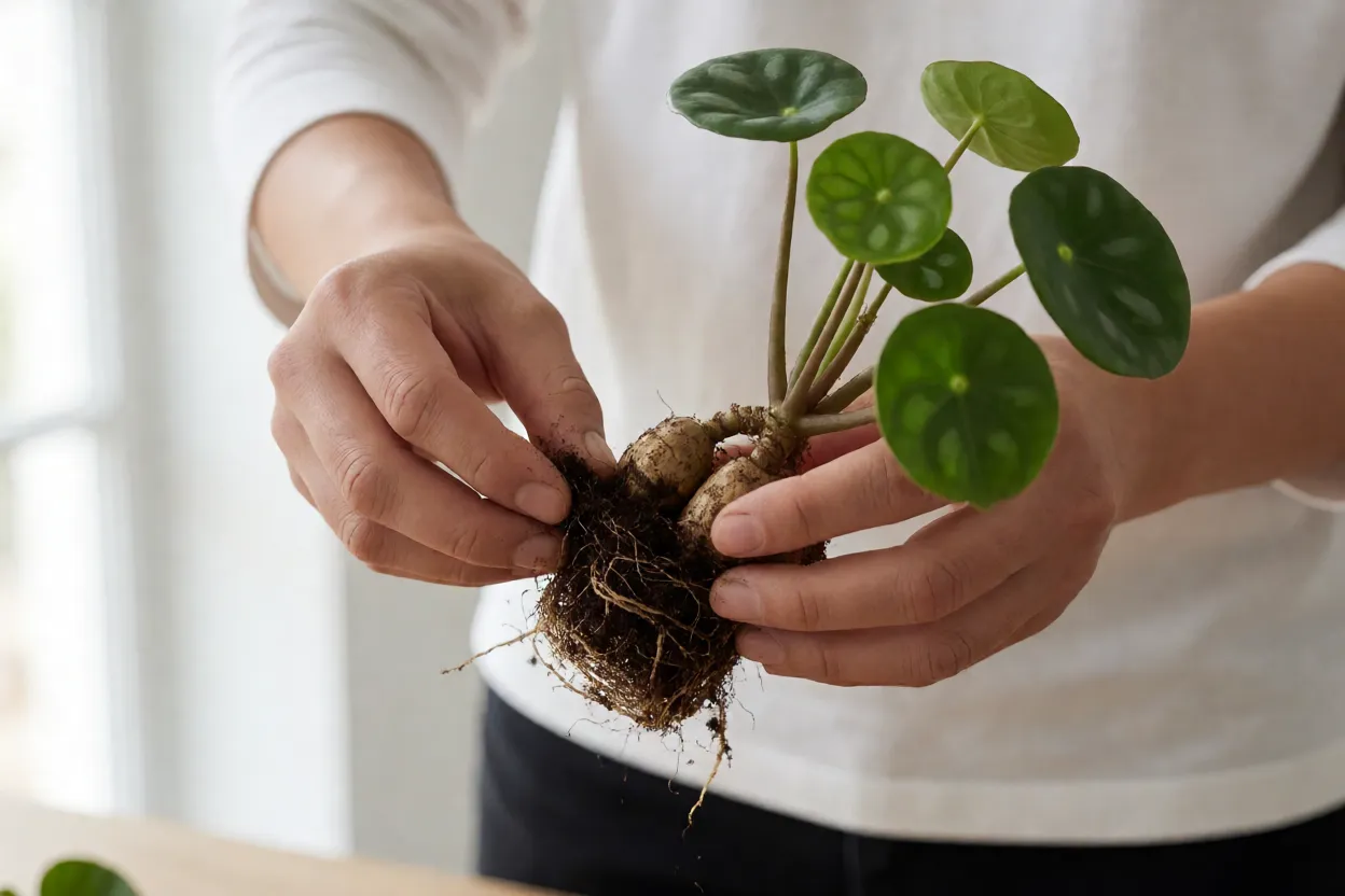 Divisão de touceira e rizoma da Calathea orbifolia