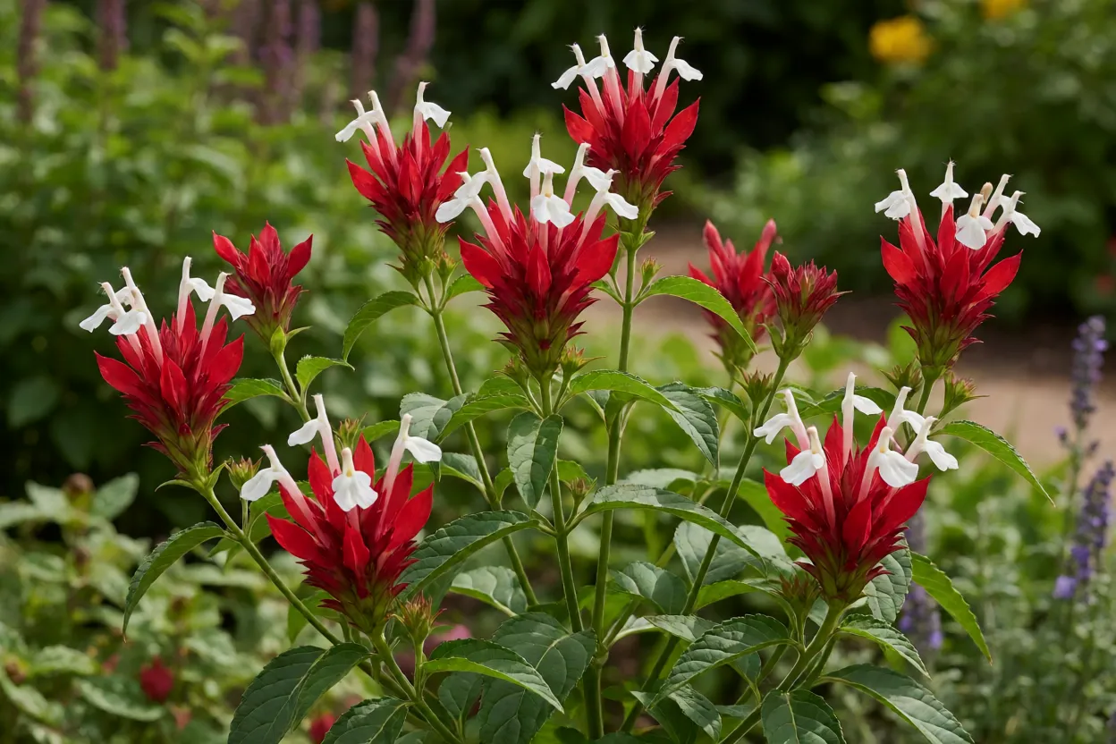 Espigas de camar&atilde;o-vermelho em plena flora&ccedil;&atilde;o