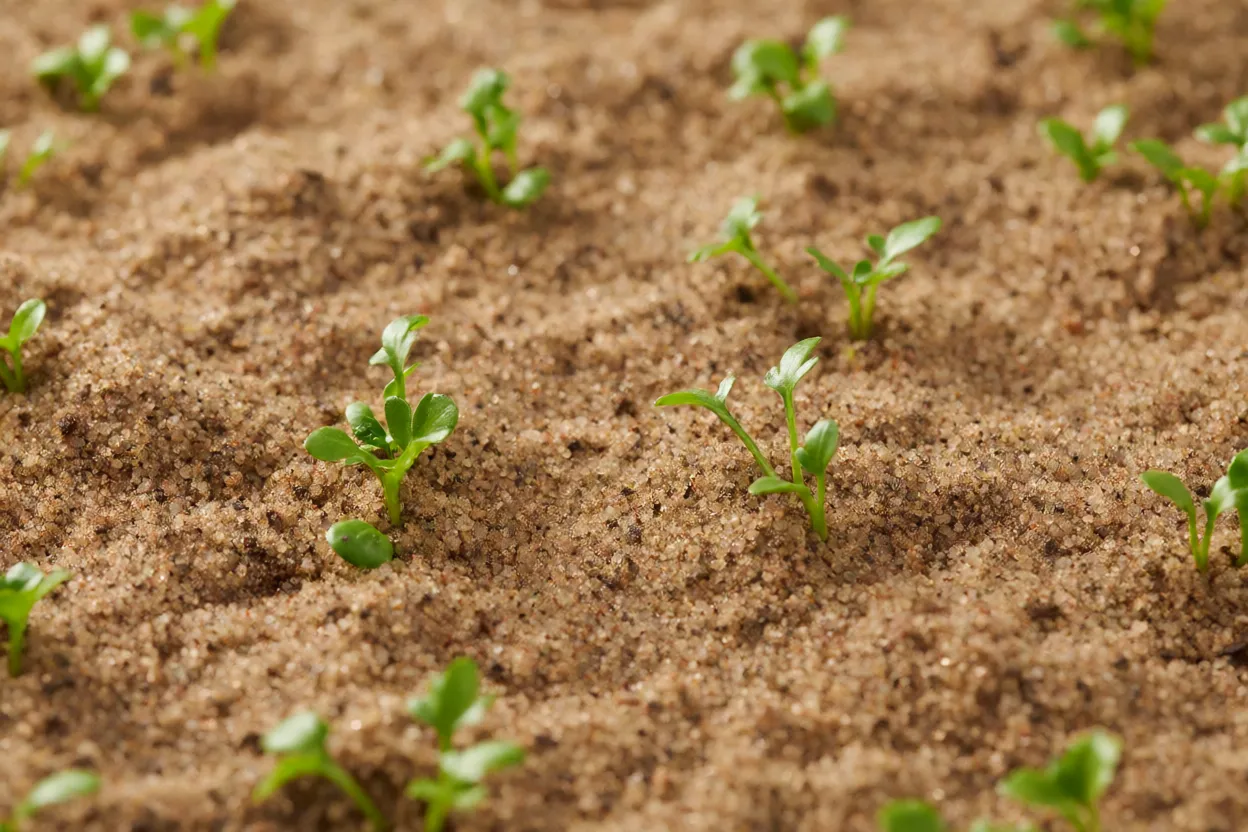 Camomila: características, floração, cultivo e cuidados com a planta Substrato leve e arenoso preparado para plantio de camomila
