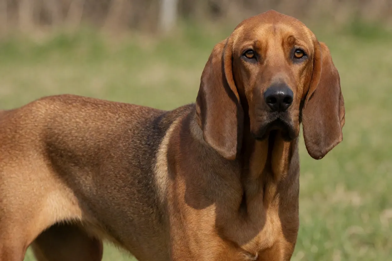 C&atilde;o de Ca&ccedil;a Italiano de Pelo Curto e Sedoso em pose lateral mostrando o corpo quadrado e pelo brilhante