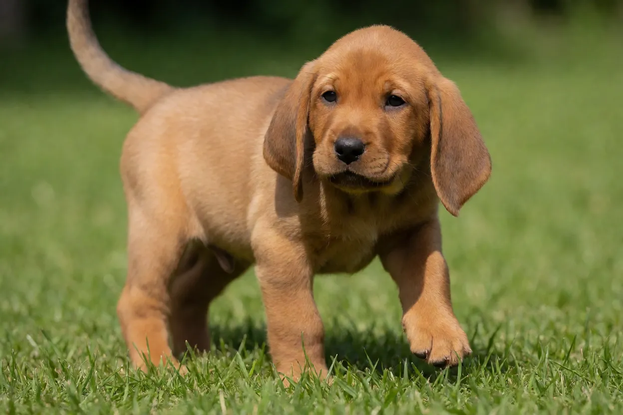 Filhote de C&atilde;o de Ca&ccedil;a Italiano de Pelo Curto e Sedoso brincando