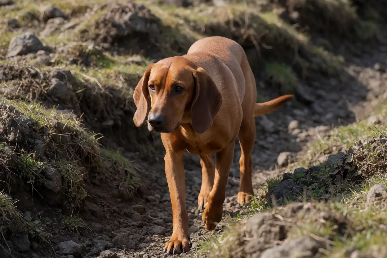 C&atilde;o de Ca&ccedil;a Italiano de Pelo Curto e Sedoso em trabalho de faro profissional
