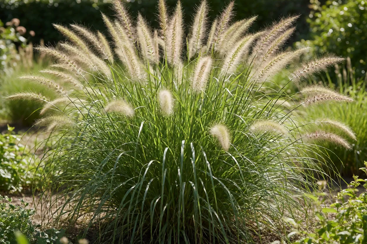 Touceira adulta de capim-do-texas em jardim