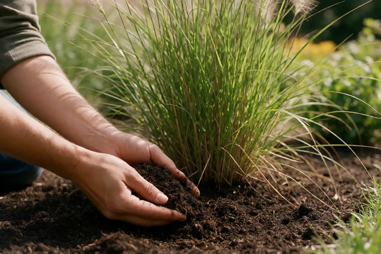 Aplica&ccedil;&atilde;o de composto org&acirc;nico em capim-do-texas