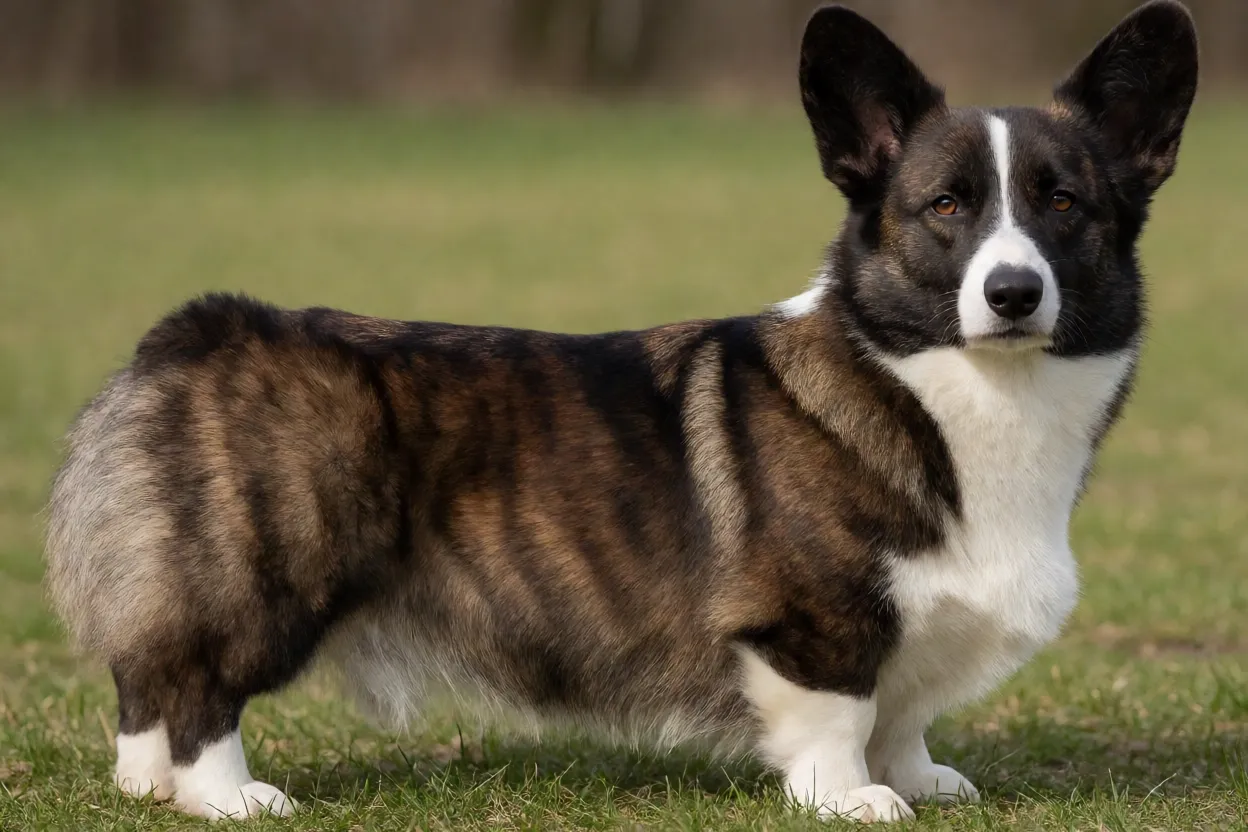 Corgi Cardigan com cauda longa e orelhas arredondadas