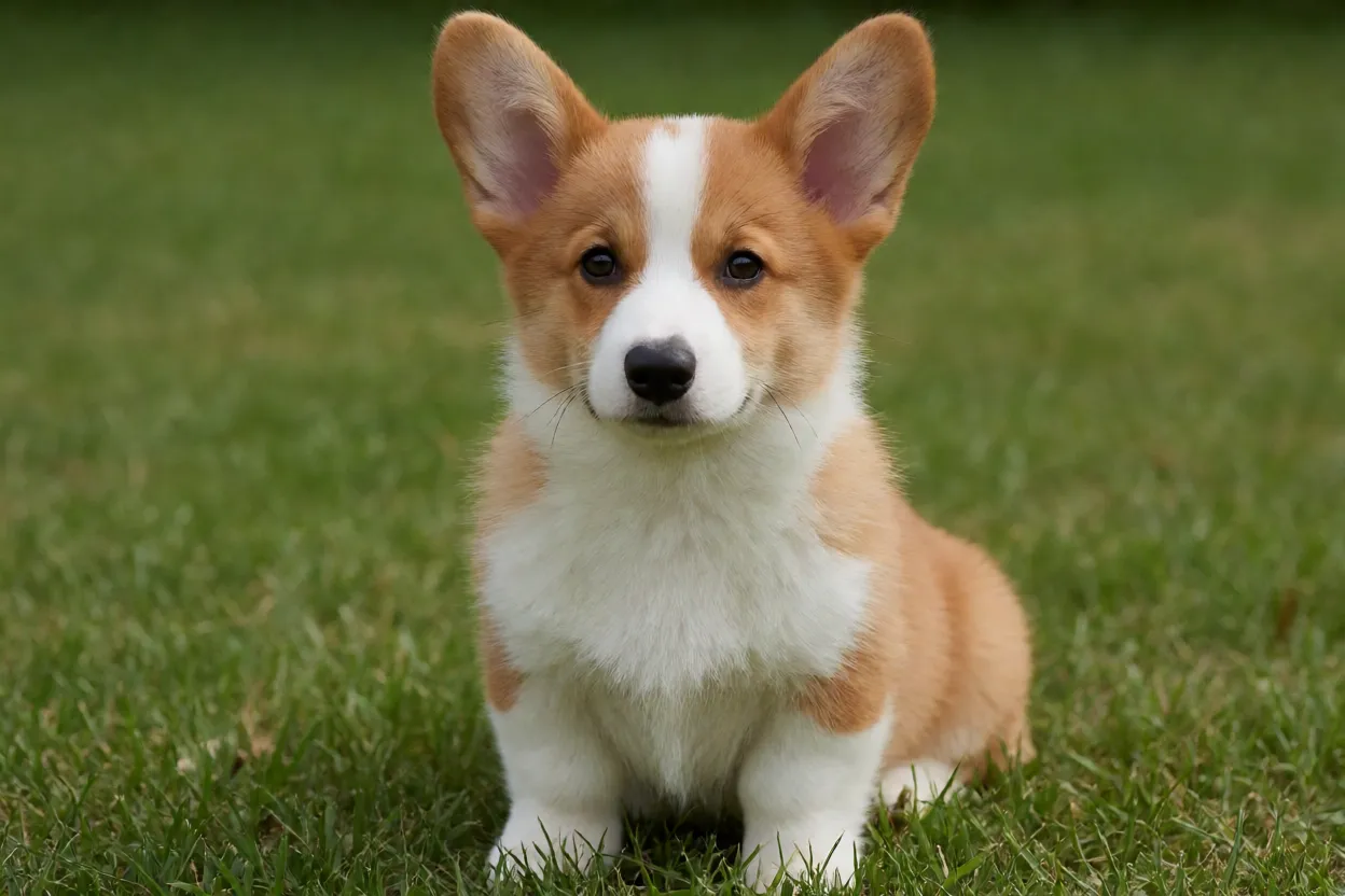 Filhote de Corgi Pembroke em crescimento
