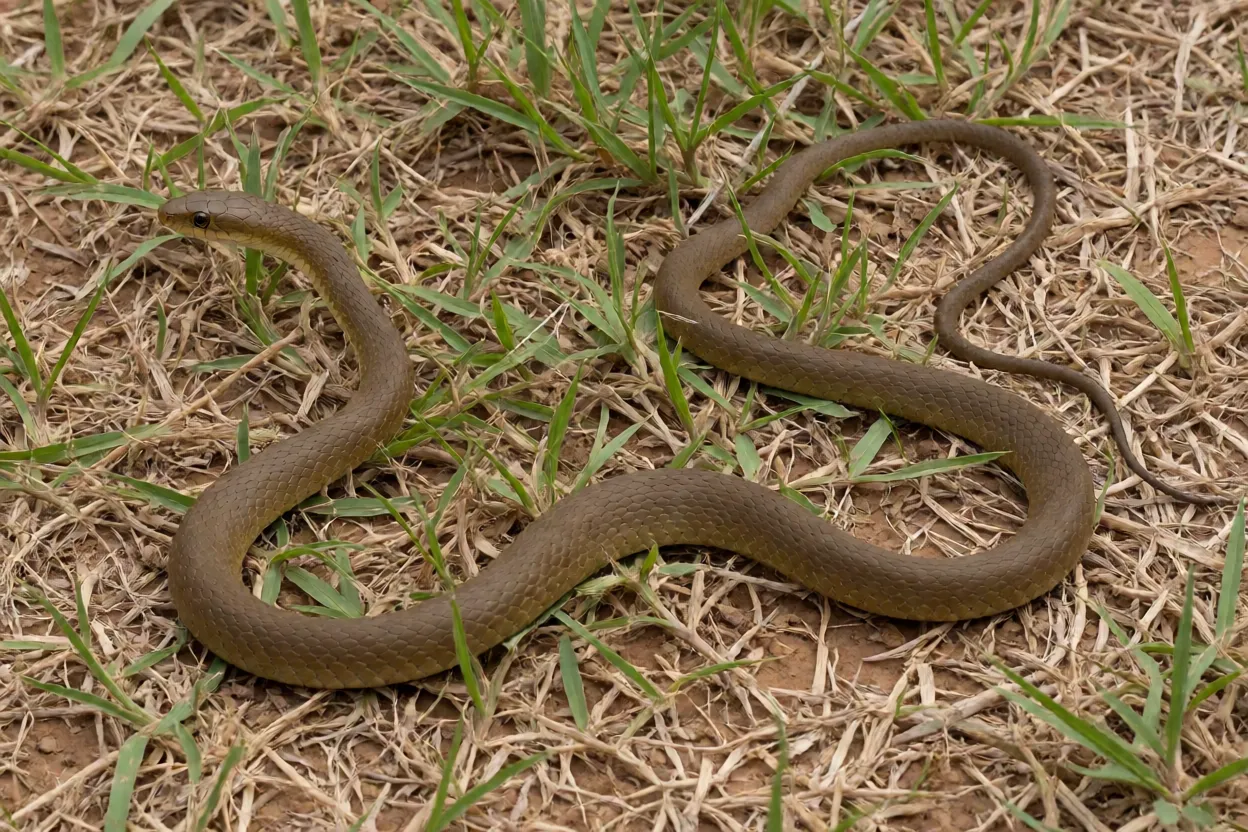 Corre-campo adulta de corpo inteiro sobre solo do Cerrado