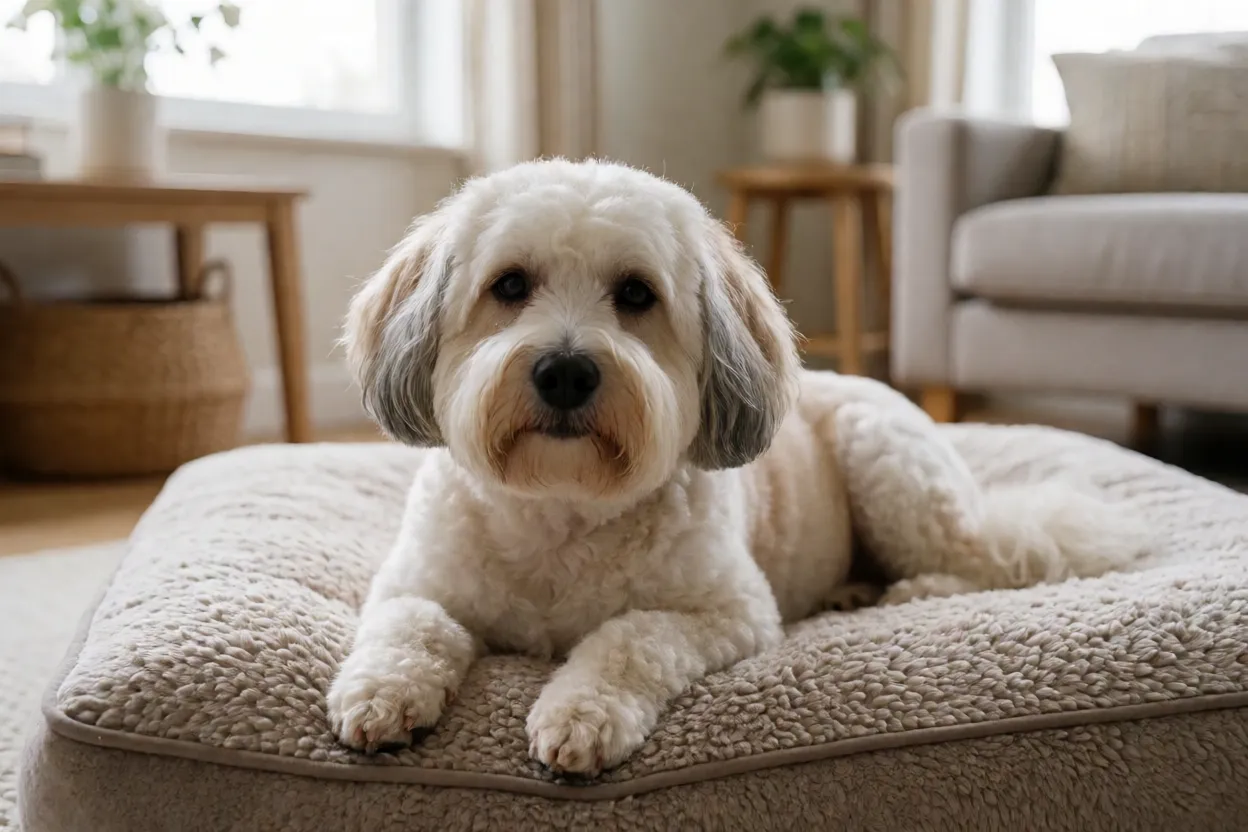 Coton de Tulear: pelagem, personalidade e como cuidar da raça Coton de Tulear relaxado em casa sozinho