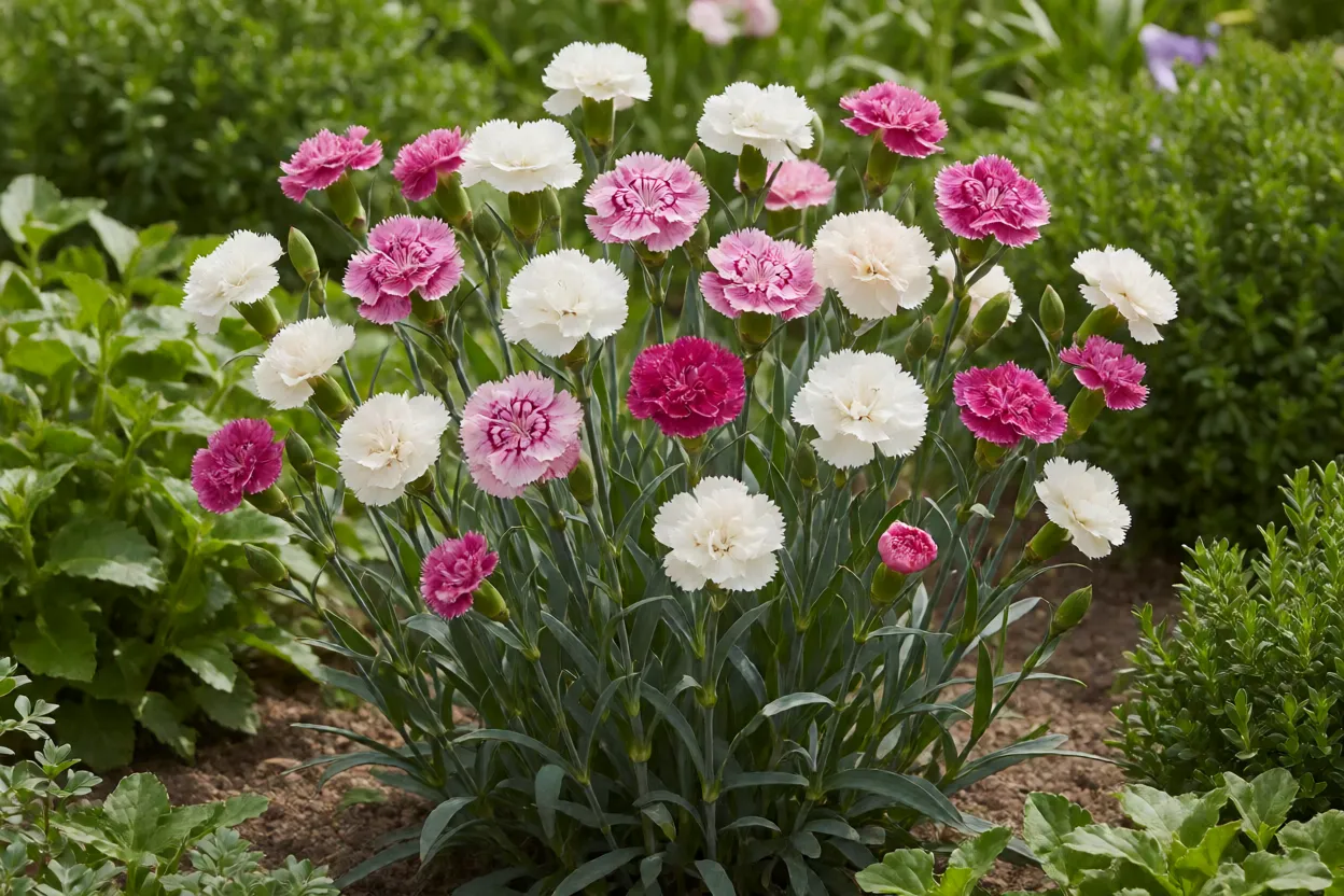 Cravo: tipos, cores, perfume, floração e como cuidar da planta Cravo em plena floração no jardim