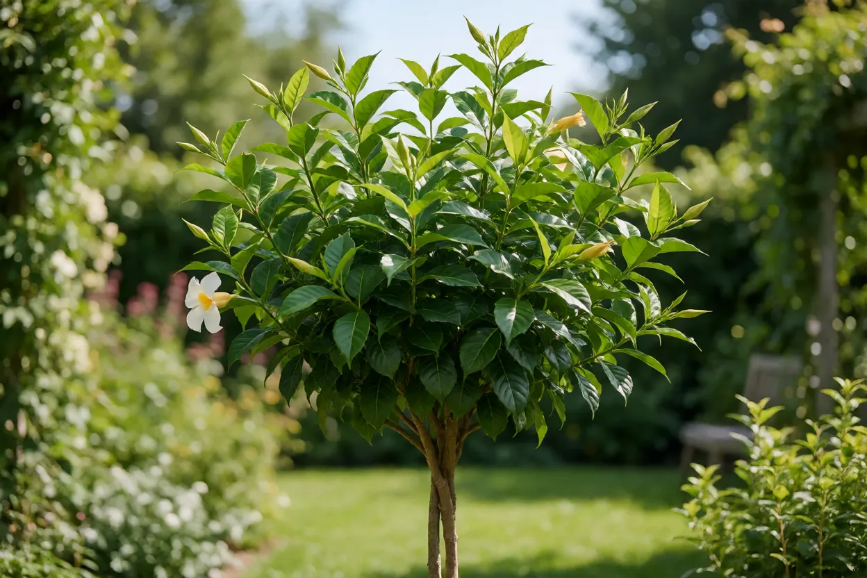 Dipladênia (Mandevilla): como cultivar, floração e cuidados no jardim Tabela visual de cuidados com luminosidade, água e temperatura da dipladênia