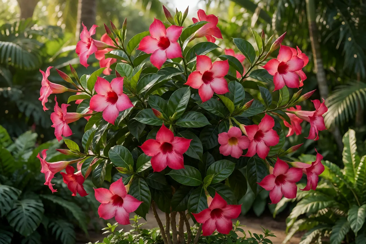 Dipladênia (Mandevilla): como cultivar, floração e cuidados no jardim
