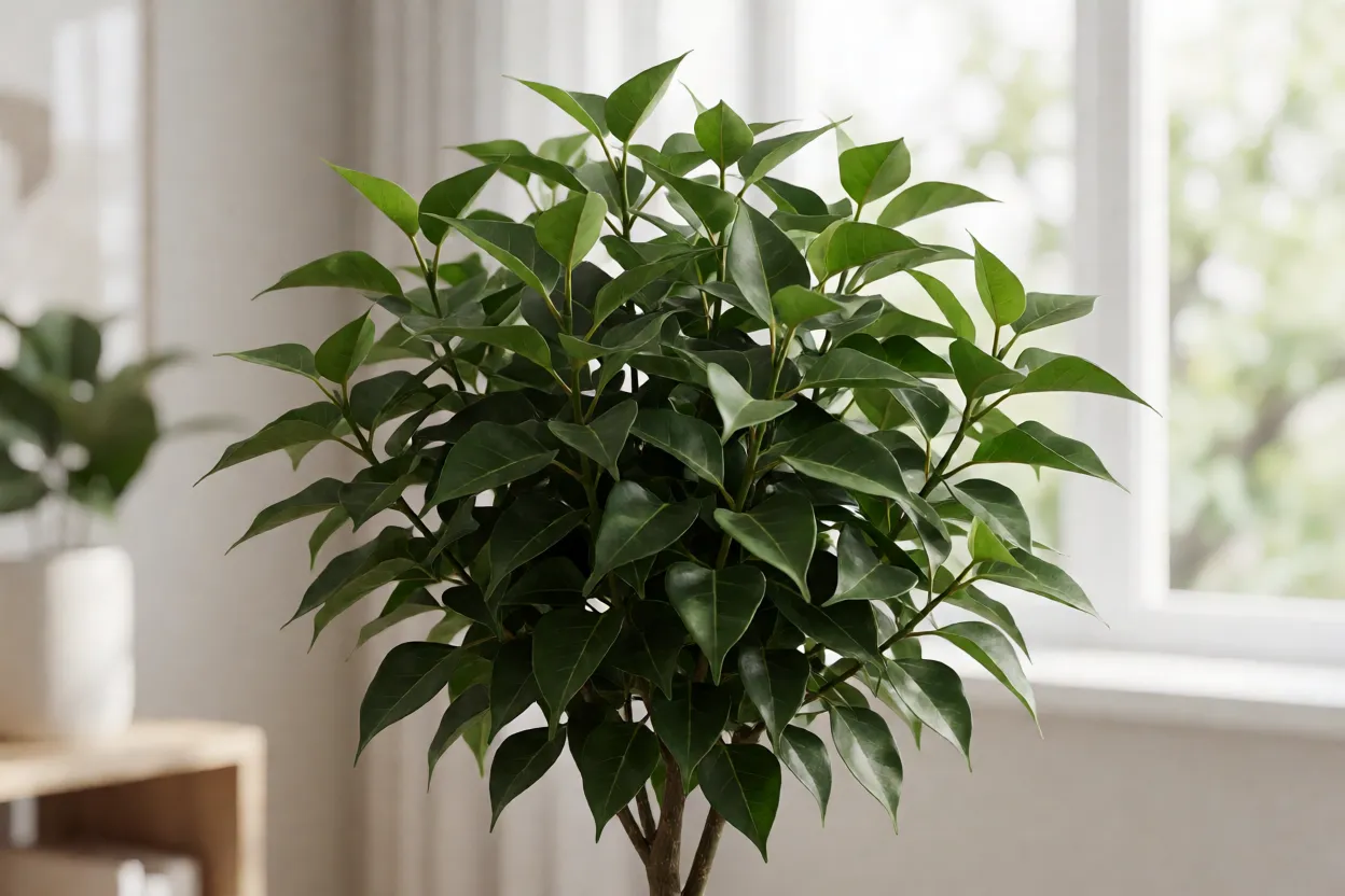 Ficus triangular saud&aacute;vel em ambiente interno bem iluminado
