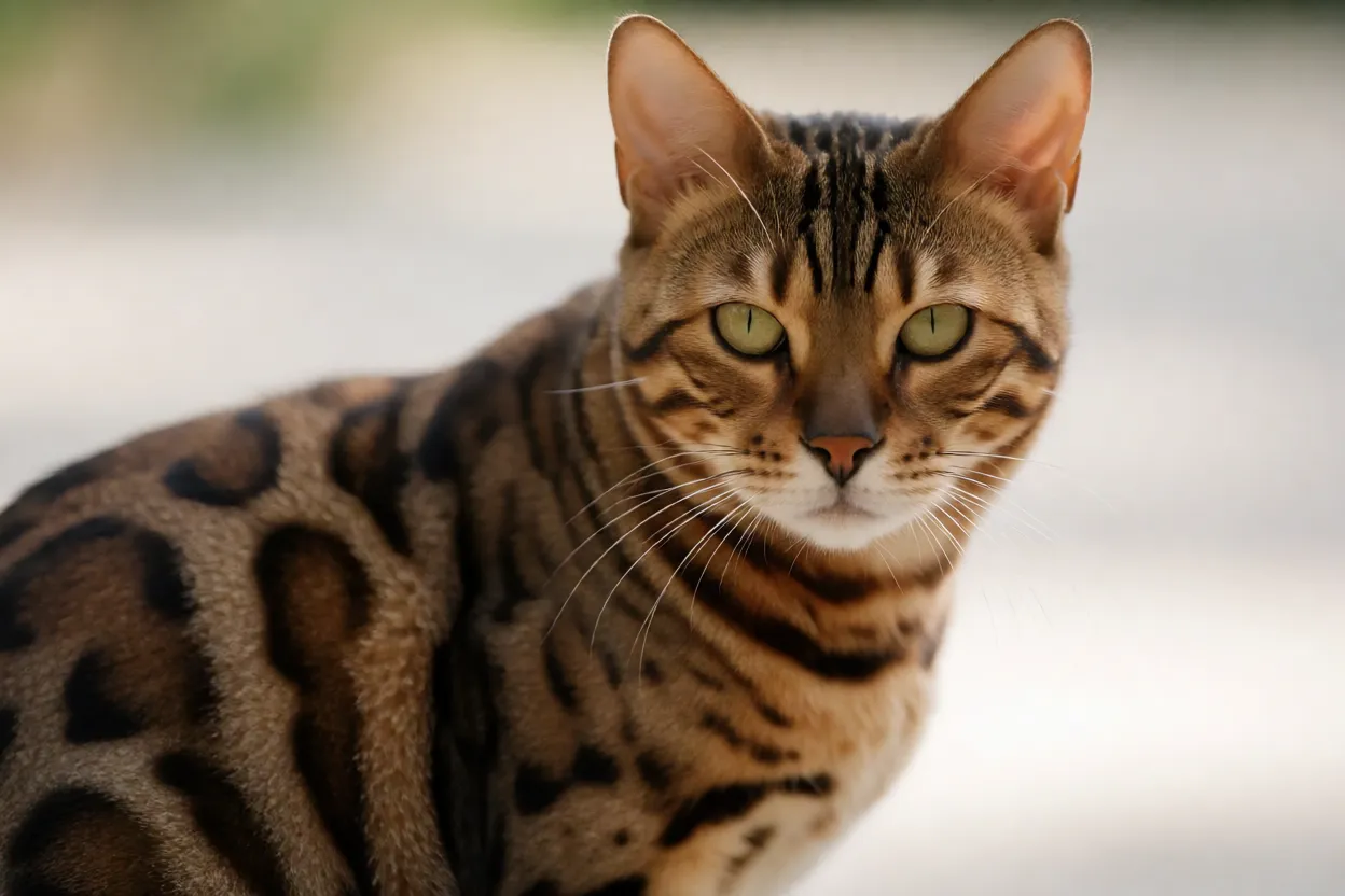 Detalhe das rosetas e manchas da pelagem de um gato bengal