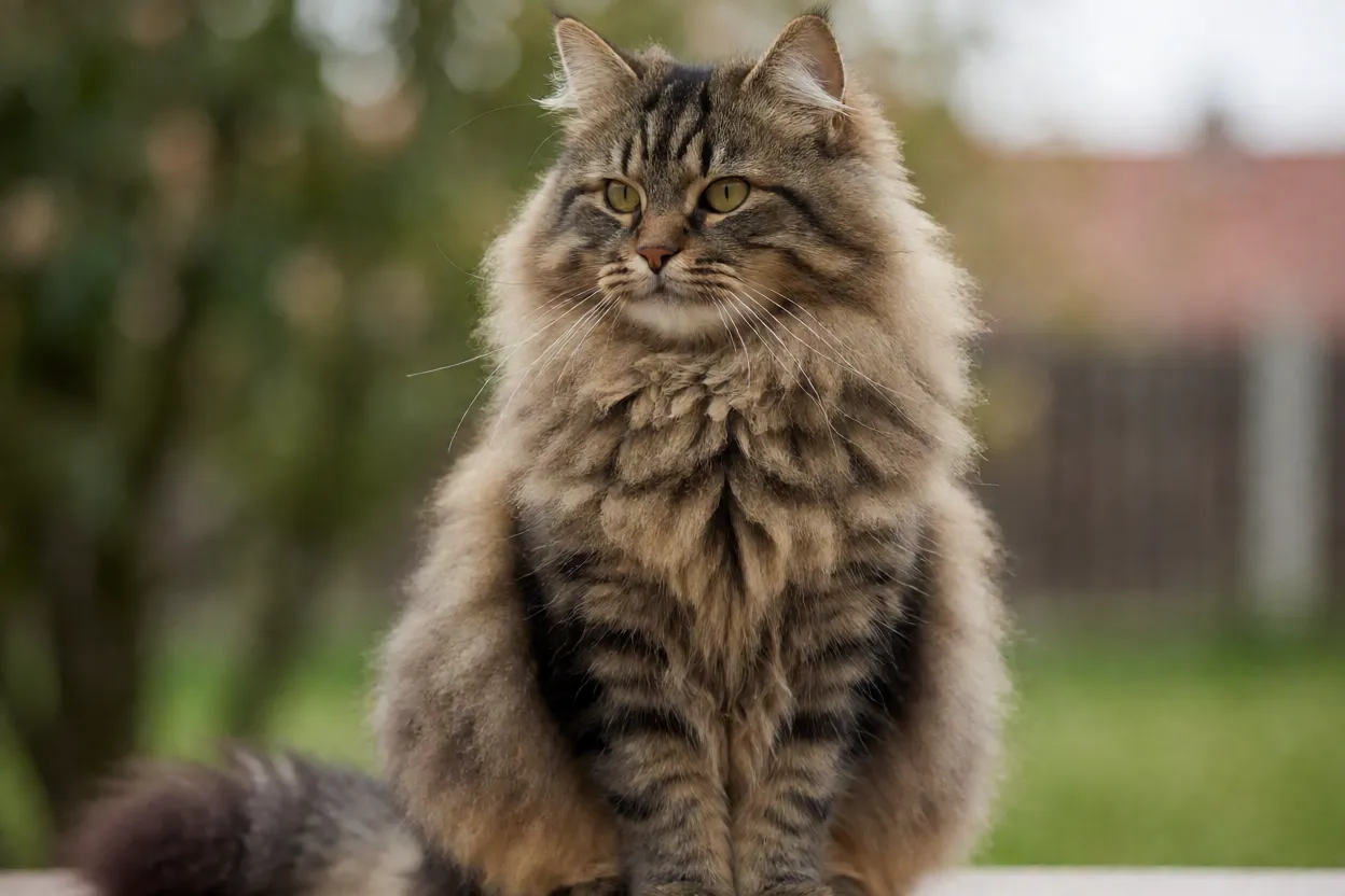 Gato Manx de pelagem longa Cymric em cores tabby