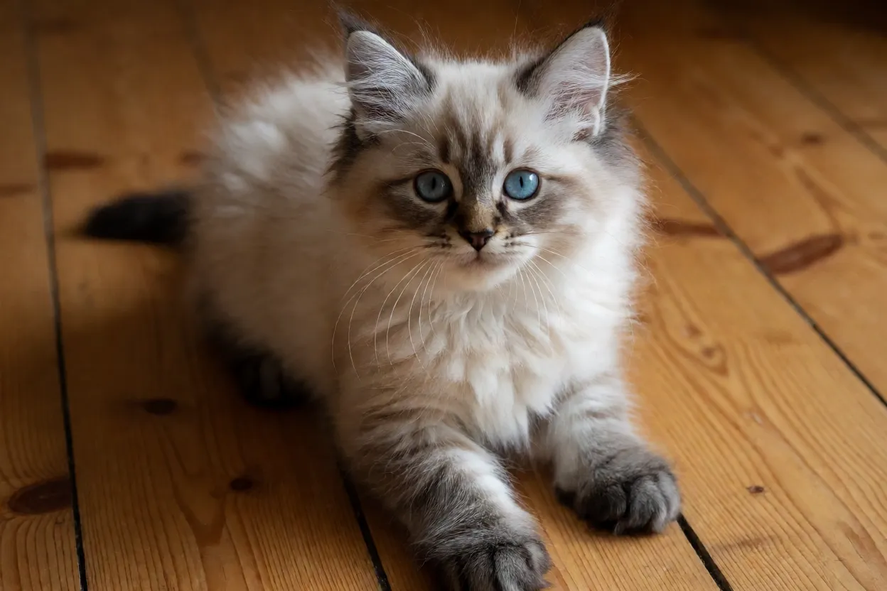 Filhote de Gato Norueguês da Floresta brincando
