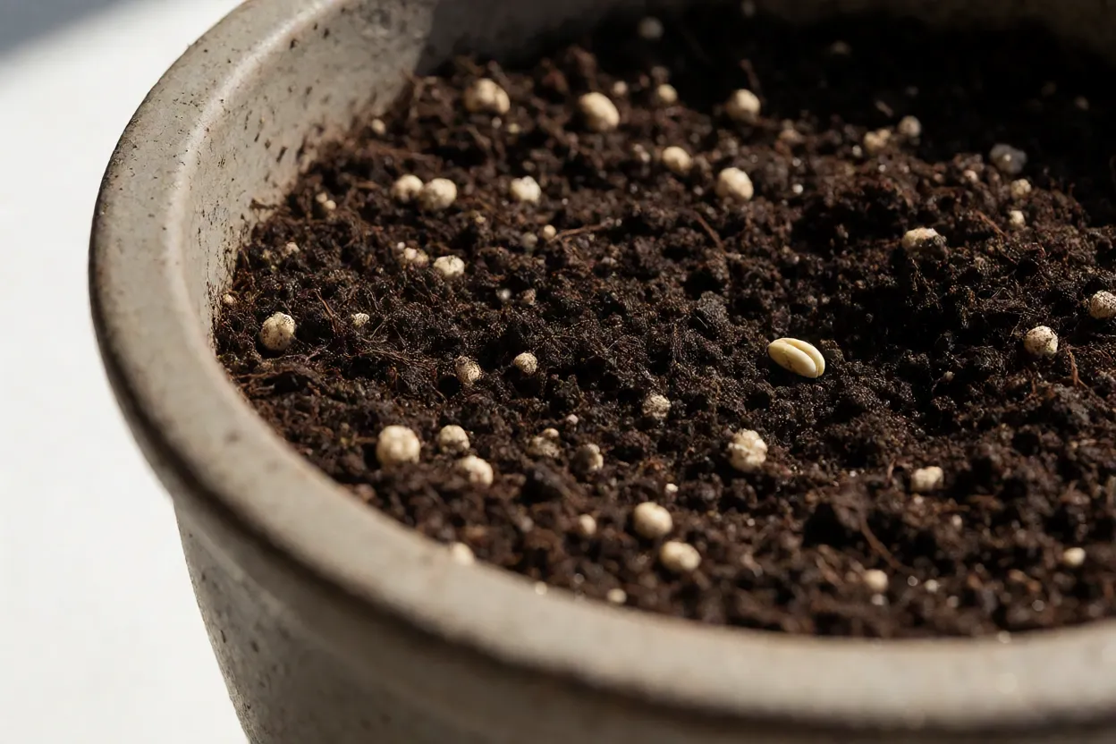Girassol: como cultivar a flor amarela em vasos e canteiros Vaso profundo preparado para semear girassol anão